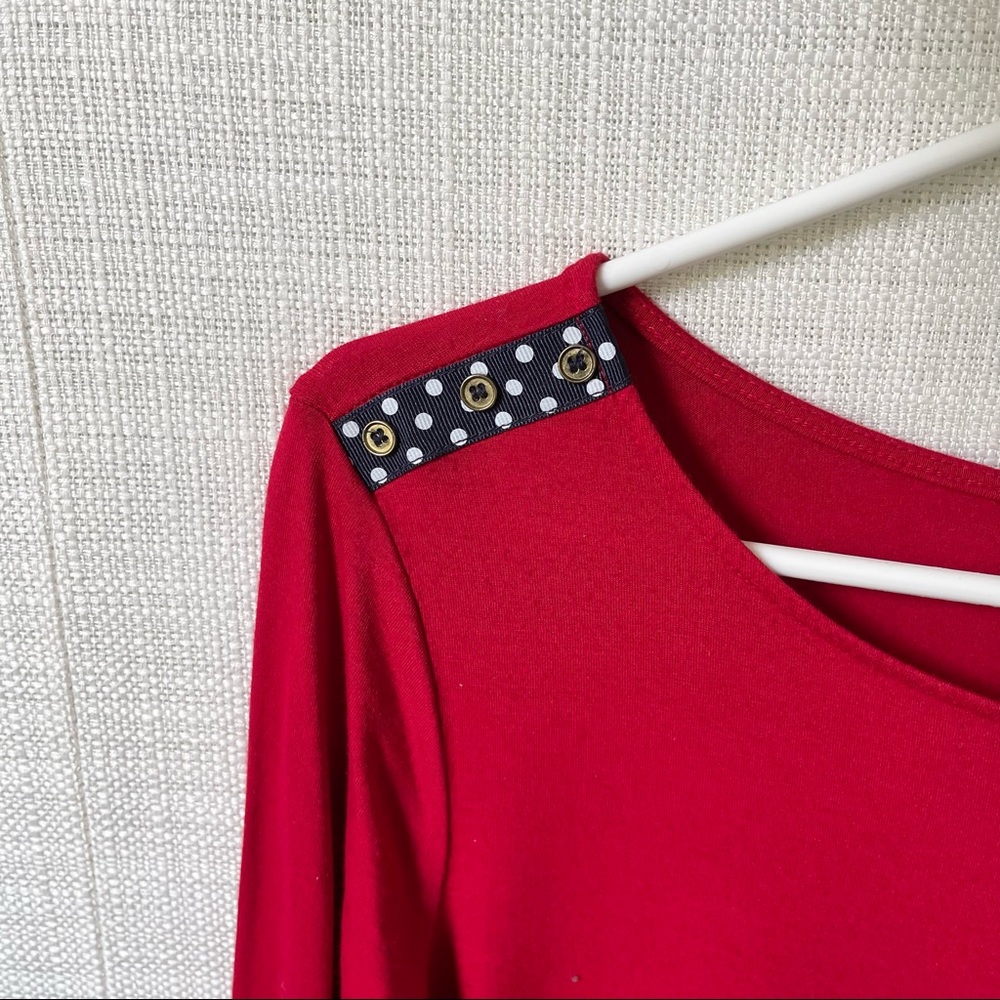 The Limited Red Blouse Top 3/4 sleeves - Picture 3 of 7